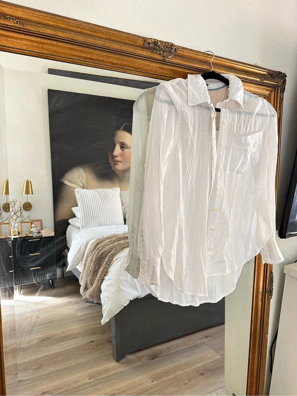 Free People Button Down Shirt in White Size XS